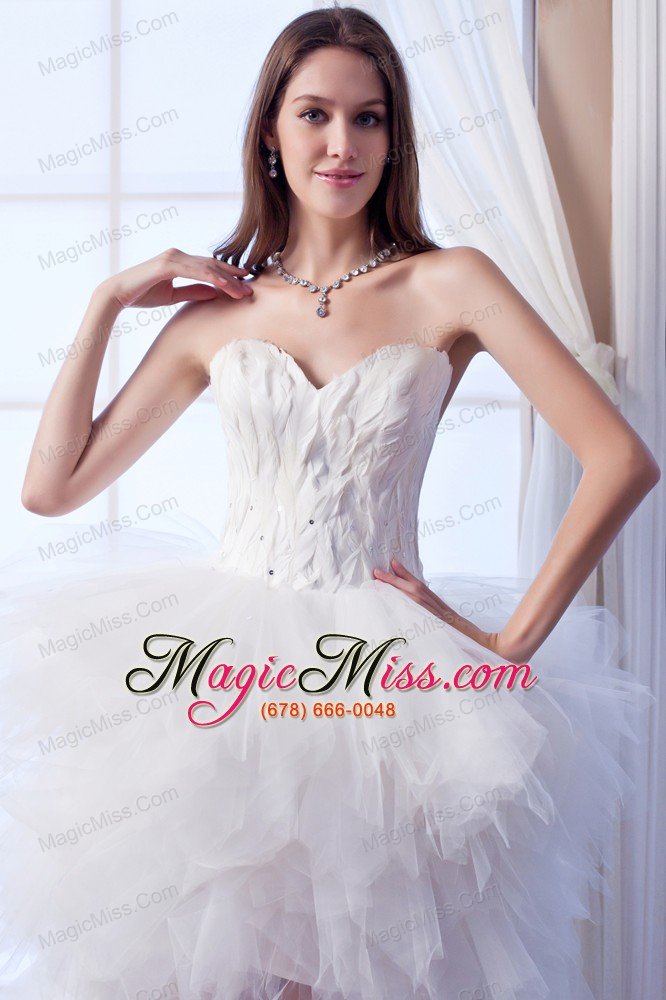 wholesale popular a-line sweetheart high-lowtulle appliques wedding dress