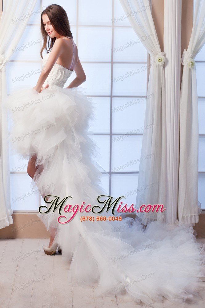 wholesale popular a-line sweetheart high-lowtulle appliques wedding dress