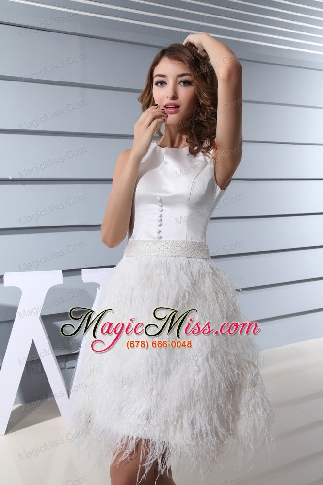 wholesale ruffles scoop knee-length beading prom dress