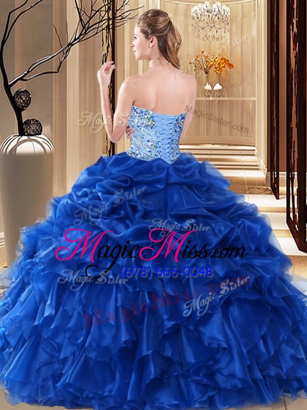 wholesale spectacular pick ups ball gowns 15 quinceanera dress teal sweetheart organza sleeveless floor length lace up