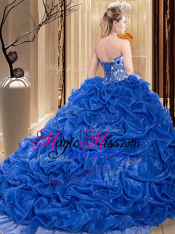 wholesale nice fuchsia sleeveless court train embroidery and pick ups quince ball gowns