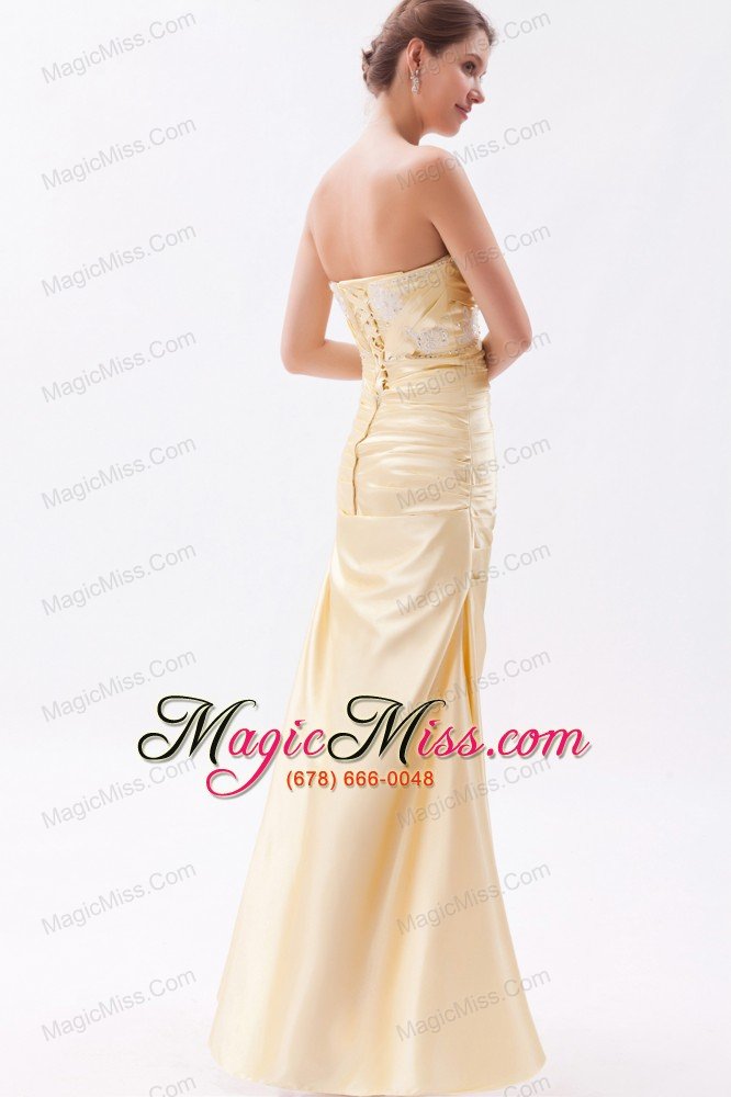 wholesale champagne column / sheath sweetheart prom dresstaffeta appliques with beading floor-length