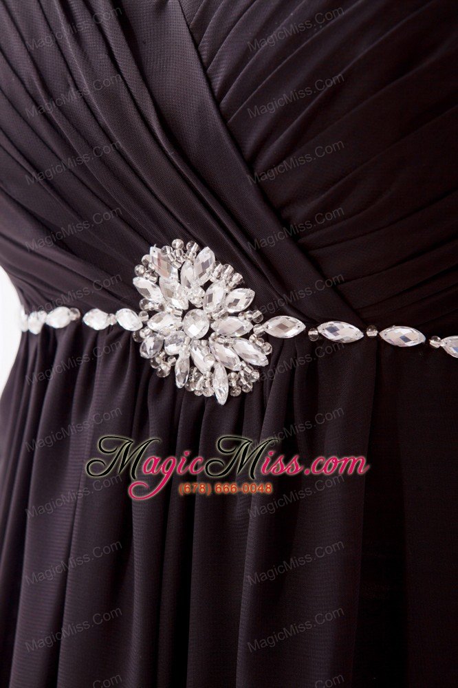 wholesale black empire sweetheart prom dress chiffon beading brush train