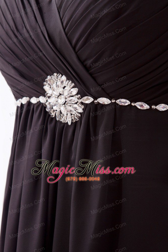 wholesale black empire sweetheart prom dress chiffon beading brush train