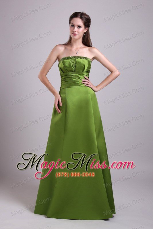 wholesale black a-line / princess strapless floor-length satin beading prom dress