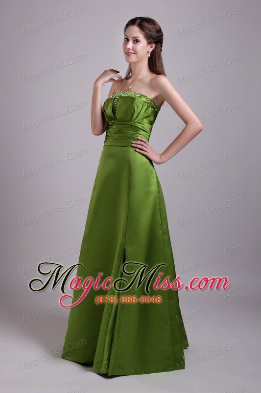 wholesale black a-line / princess strapless floor-length satin beading prom dress