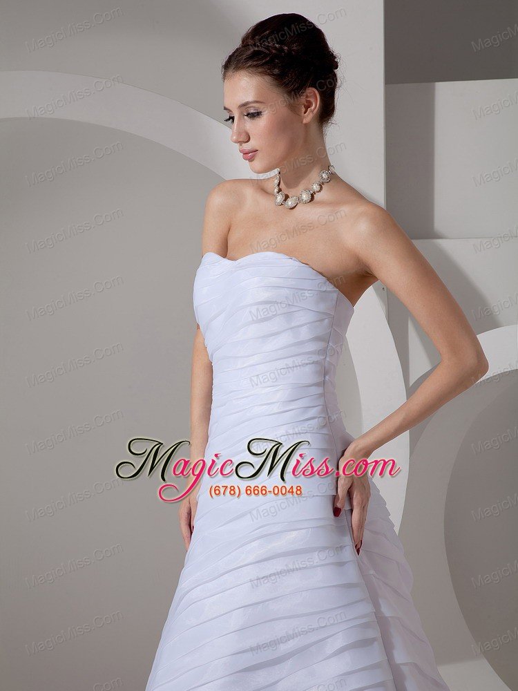 wholesale beautiful a-line sweetheart court train chiffon ruch wedding dress