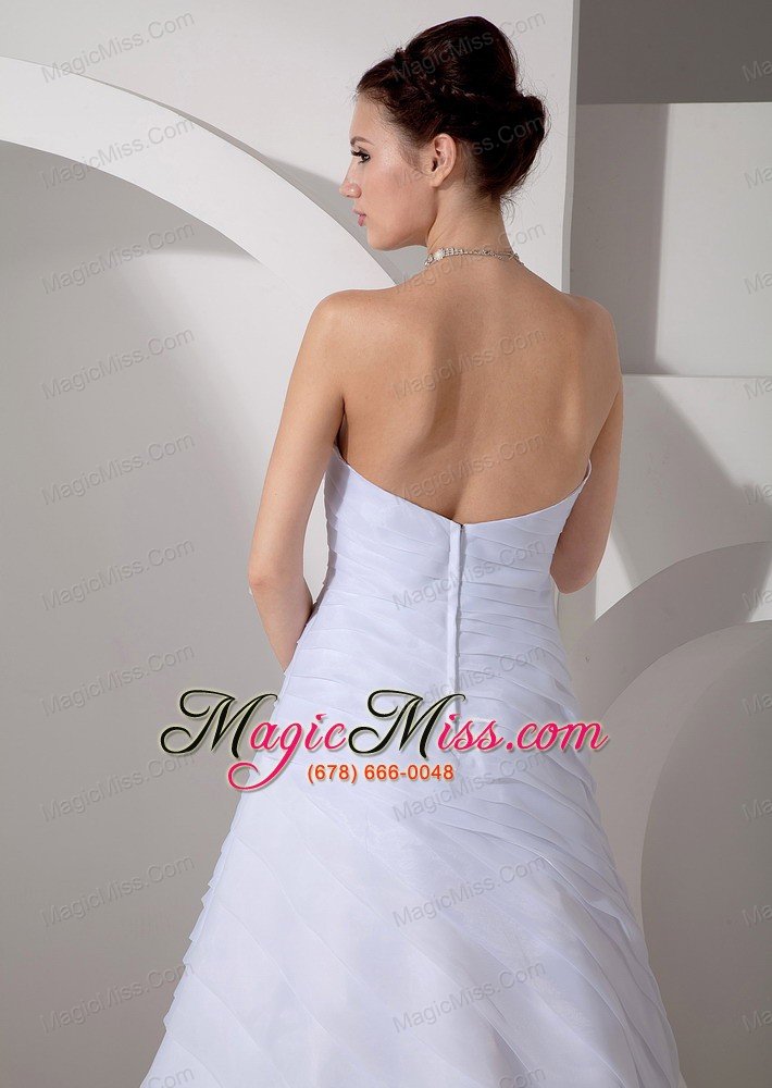 wholesale beautiful a-line sweetheart court train chiffon ruch wedding dress