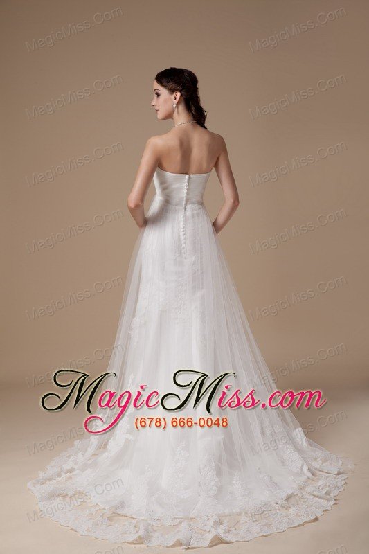 wholesale popular a-line sweetheart brushtraintulle lace wedding dress