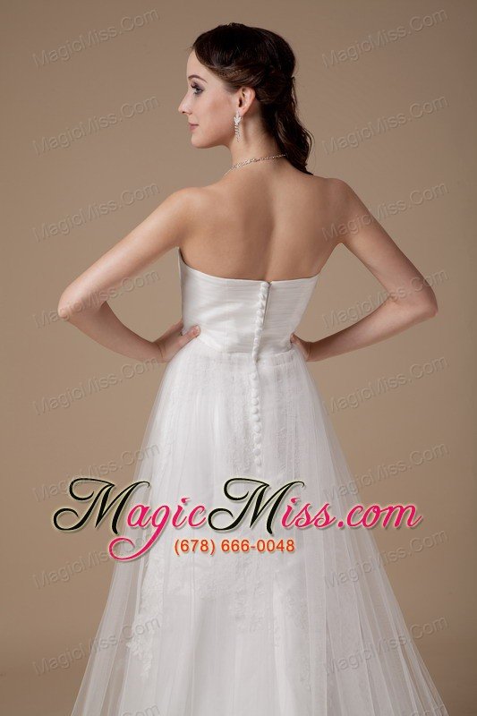 wholesale popular a-line sweetheart brushtraintulle lace wedding dress