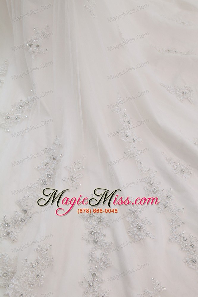 wholesale best mermaid strapless court train satin beading and appliques wedding dress