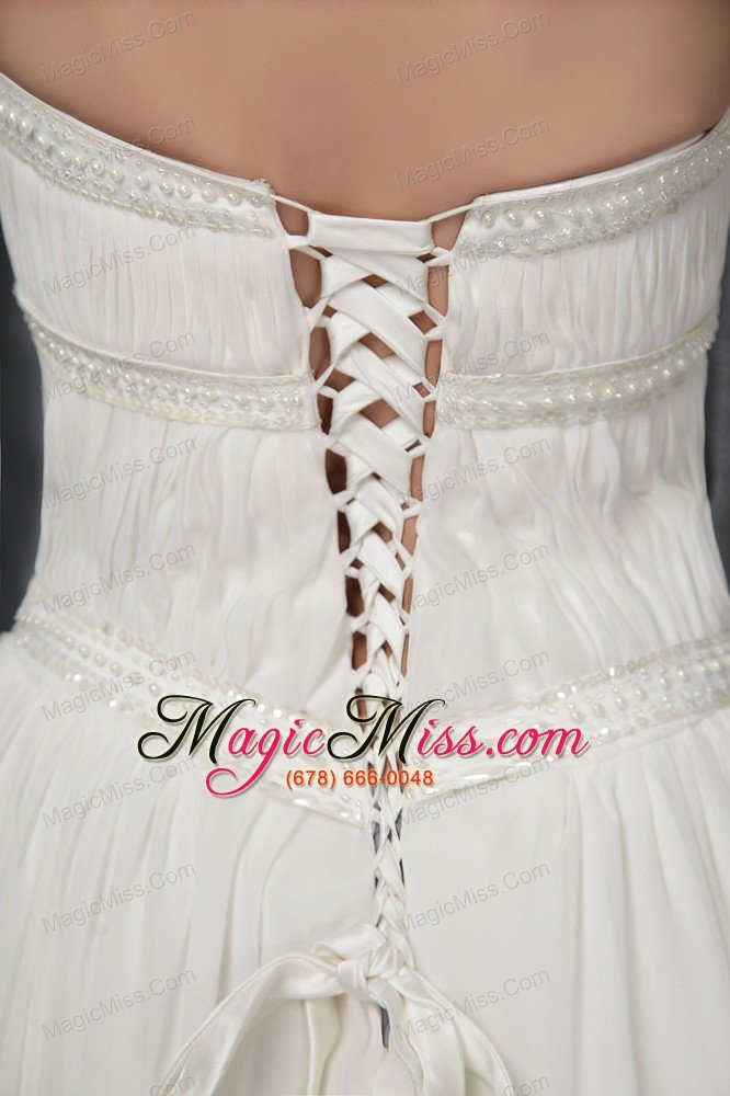 wholesale a-line/princess strapless cathedral train chiffon pleat wedding dress