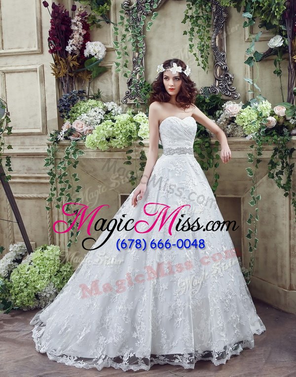 wholesale customized sleeveless court train appliques and bowknot lace up wedding dress