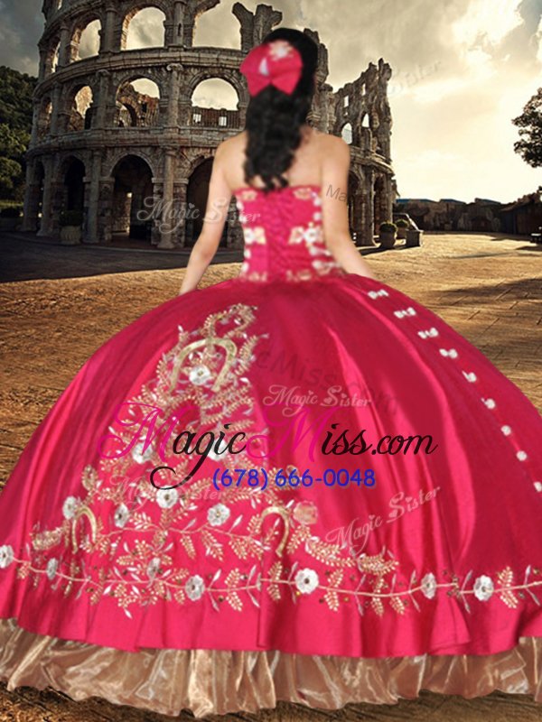 wholesale fancy floor length lace up quince ball gowns purple and in for military ball and sweet 16 and quinceanera with embroidery