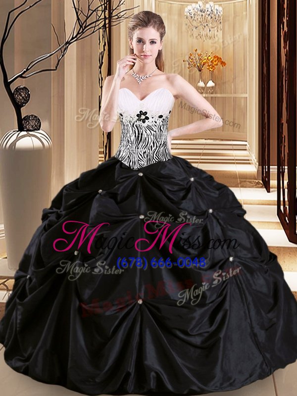 wholesale noble sweetheart sleeveless satin and taffeta sweet 16 quinceanera dress pick ups lace up