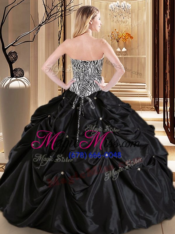 wholesale noble sweetheart sleeveless satin and taffeta sweet 16 quinceanera dress pick ups lace up